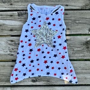 5x$25 Jillian’s Closet 4th Of July Sparkly Star Sleeveless Top, 5